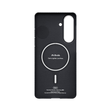 Galaxy S26 Plus Kılıf M-safe Şarj Özellikli 600D Aramid Fiber Pitaka Edge Serisi Black-Grey Twill Kapak