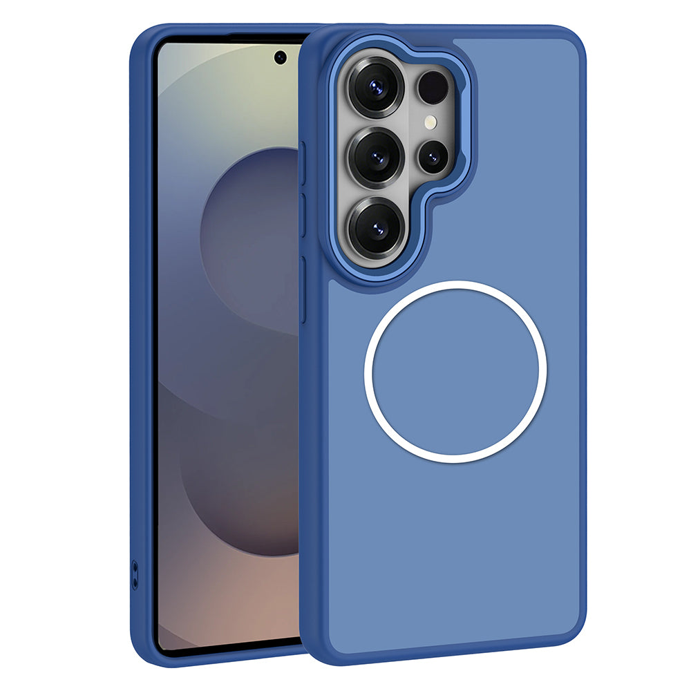 Galaxy S26 Ultra Kılıf M-Safe Şarj Özellikli Metal Kamera Çerçeveli Zore Sanremo Silikon Kapak