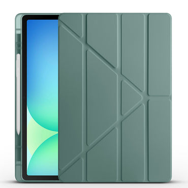 Galaxy Tab S10 FE Plus Case Zore Tri Folding Stand Case with Pen Compartment Black 