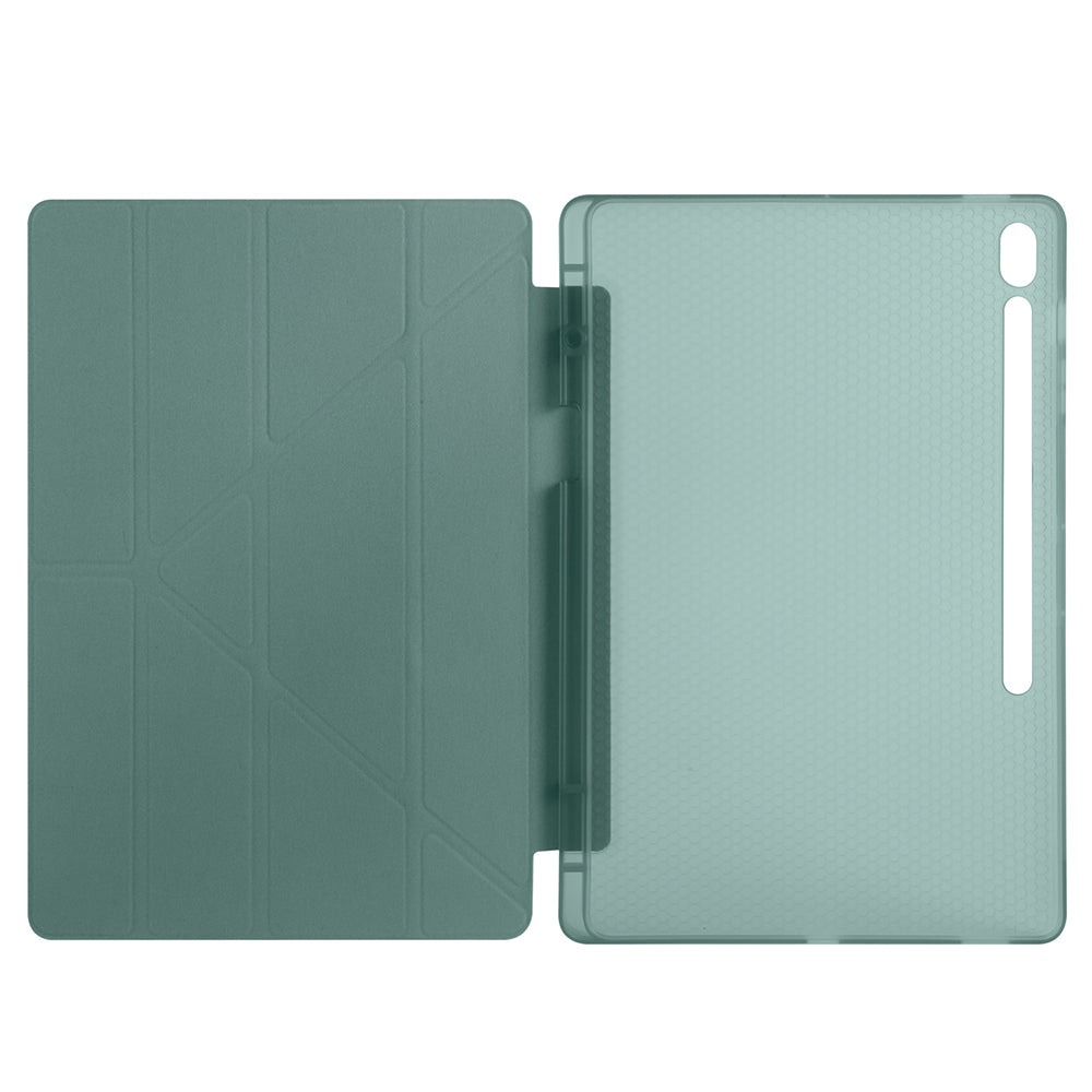 Galaxy Tab S10 FE Plus Case Zore Tri Folding Stand Case with Pen Compartment Black 