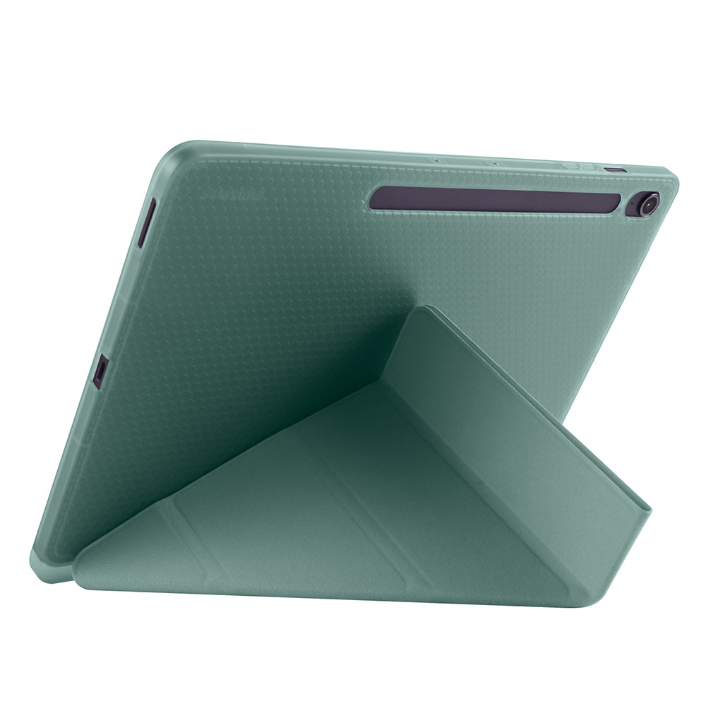 Galaxy Tab S10 FE Plus Case Zore Tri Folding Stand Case with Pen Compartment Black 