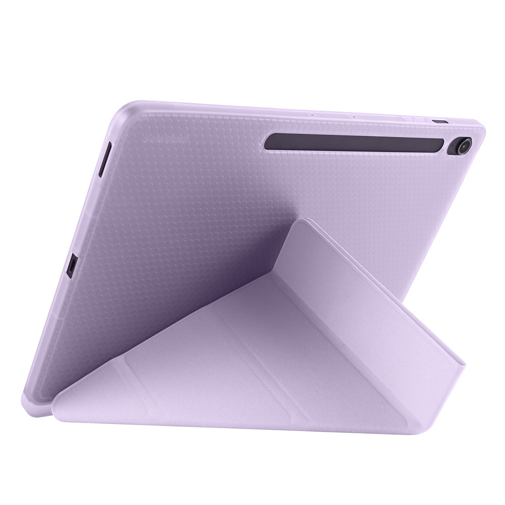 Galaxy Tab S10 FE Plus Case Zore Tri Folding Stand Case with Pen Compartment Black 