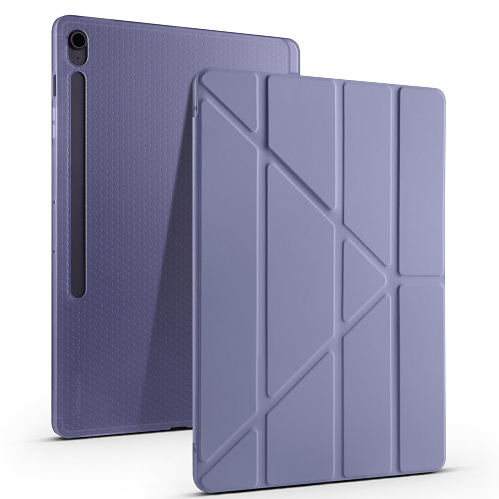 Galaxy Tab S10 FE Plus Case Zore Tri Folding Stand Case with Pen Compartment Black 