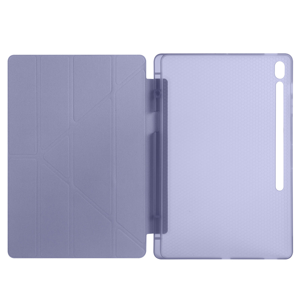 Galaxy Tab S10 FE Plus Case Zore Tri Folding Stand Case with Pen Compartment Black 