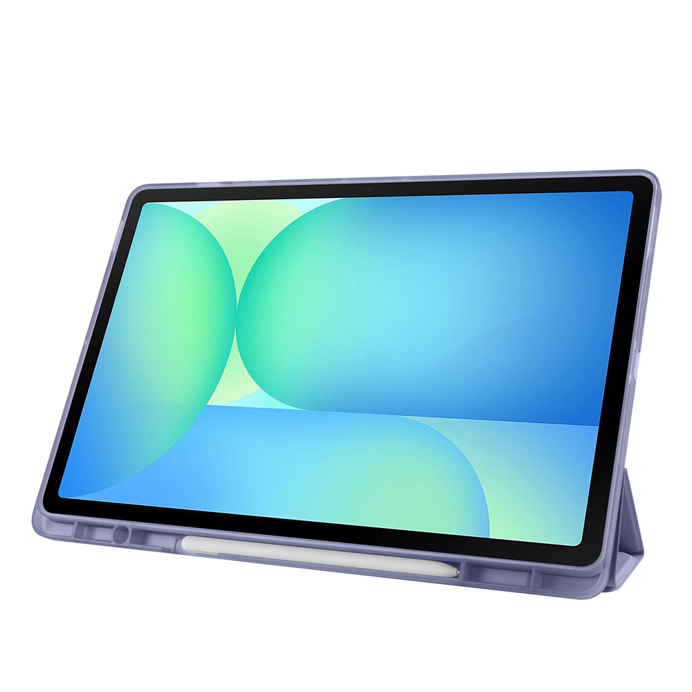 Galaxy Tab S10 FE Plus Case Zore Tri Folding Stand Case with Pen Compartment Black 