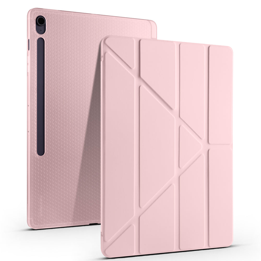 Galaxy Tab S10 FE Plus Case Zore Tri Folding Stand Case with Pen Compartment Black 