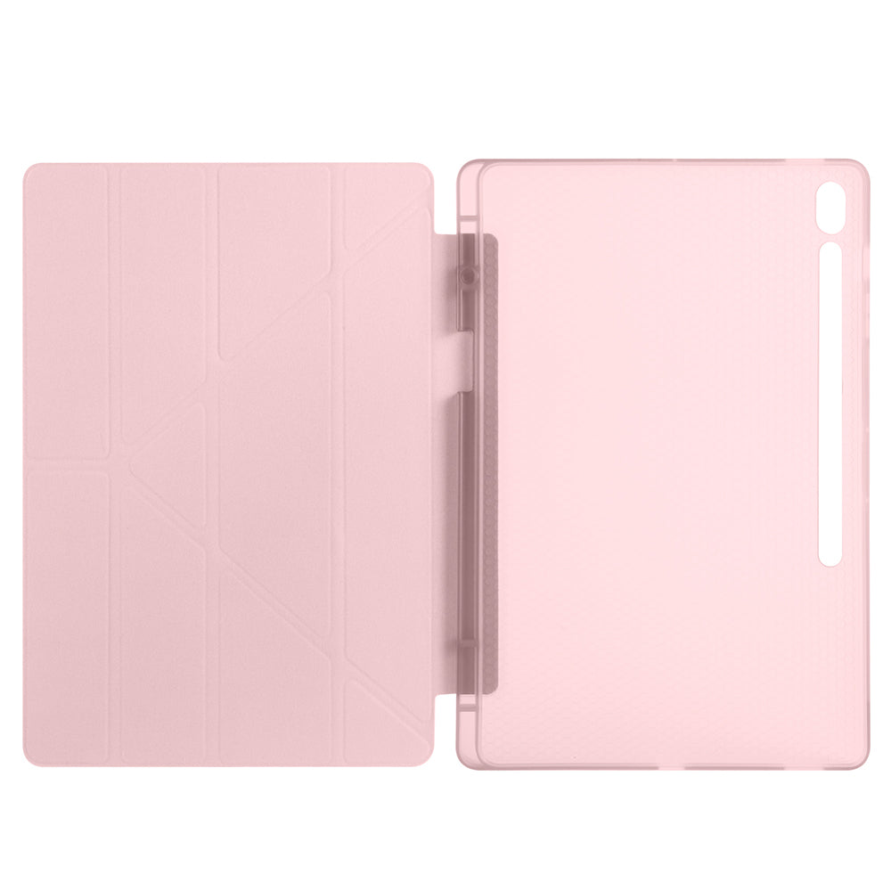 Galaxy Tab S10 FE Plus Case Zore Tri Folding Stand Case with Pen Compartment Black 