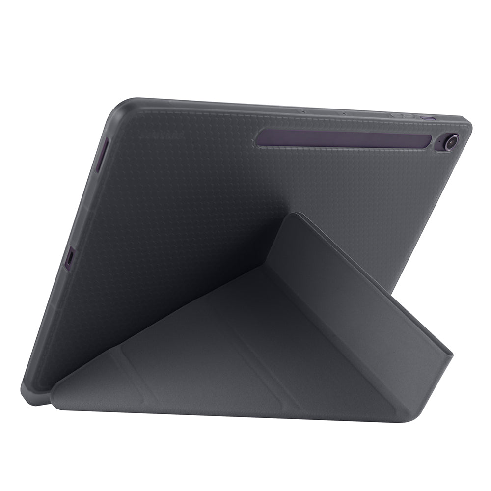 Galaxy Tab S10 FE Plus Case Zore Tri Folding Stand Case with Pen Compartment Black 