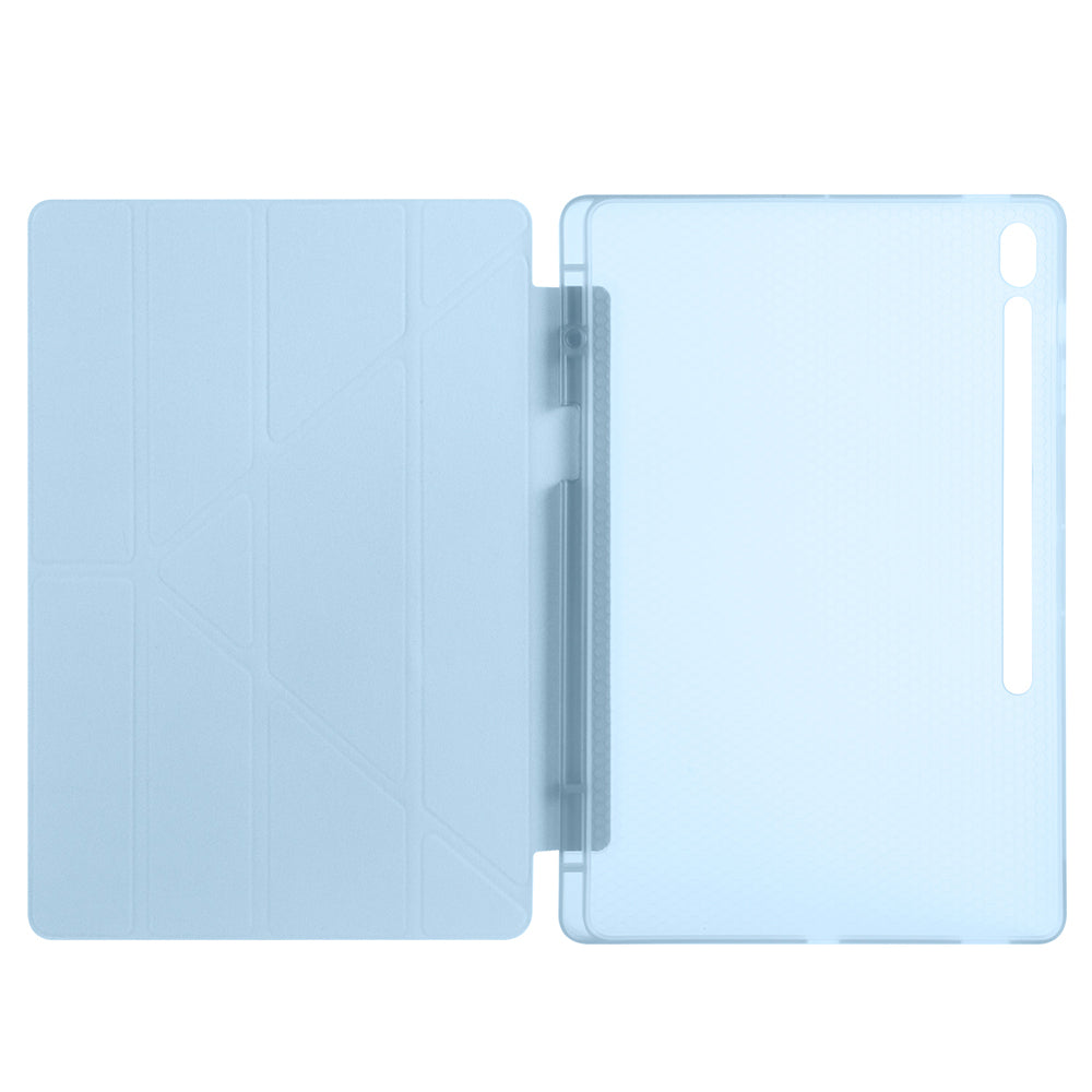 Galaxy Tab S10 FE Plus Case Zore Tri Folding Stand Case with Pen Compartment Black 