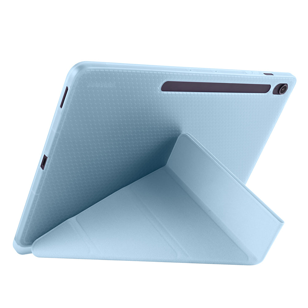 Galaxy Tab S10 FE Plus Case Zore Tri Folding Stand Case with Pen Compartment Black 