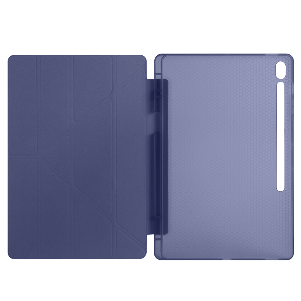 Galaxy Tab S10 FE Plus Case Zore Tri Folding Stand Case with Pen Compartment Black 