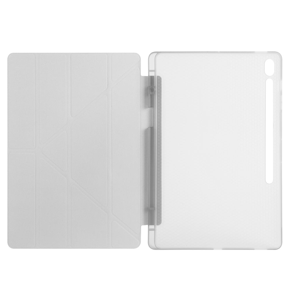 Galaxy Tab S10 FE Plus Case Zore Tri Folding Stand Case with Pen Compartment Black 