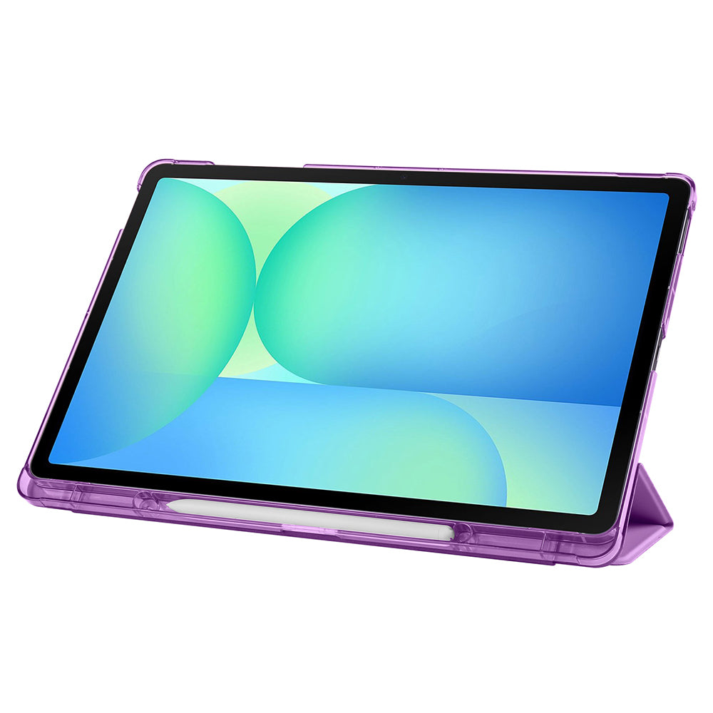 Galaxy Tab S10 FE Plus Zore Smart Cover with Pen Compartment and Stand 1-in-1 Case Black