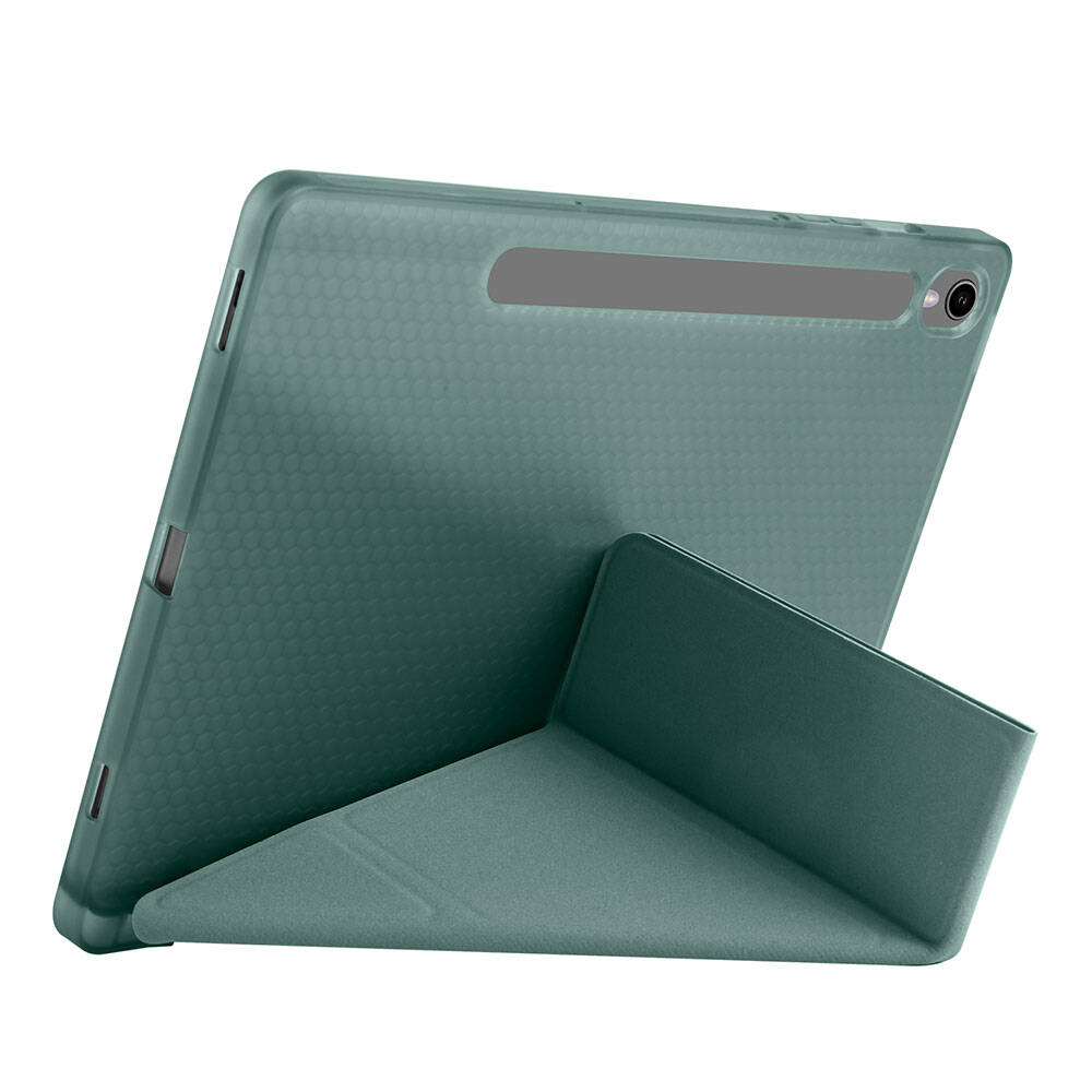 Galaxy Tab S10 Lite Case Zore Tri Folding Stand Case with Pen Compartment Blue 