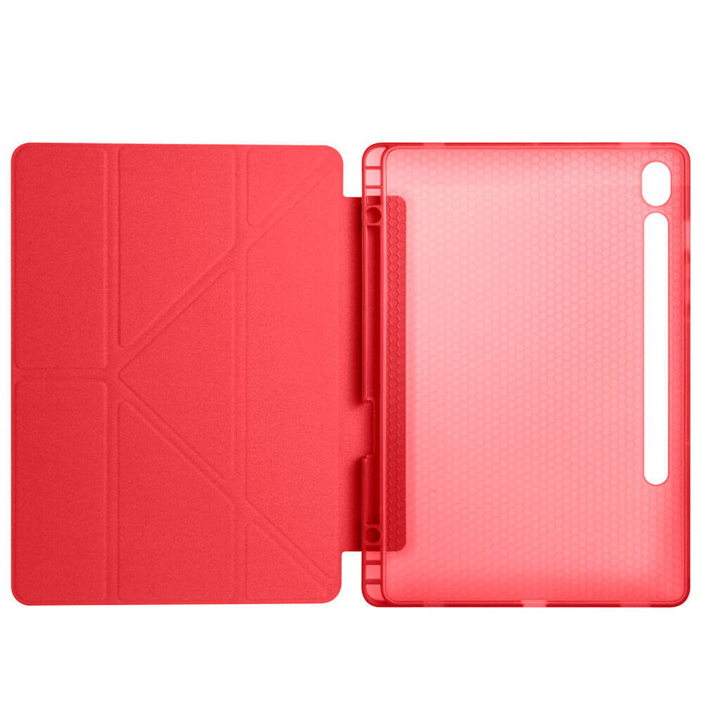 Galaxy Tab S10 Lite Case Zore Tri Folding Stand Case with Pen Compartment Gray 