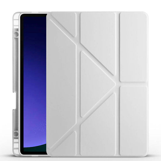 Galaxy Tab S10 Lite Case Zore Tri Folding Stand Case with Pen Compartment Gray 