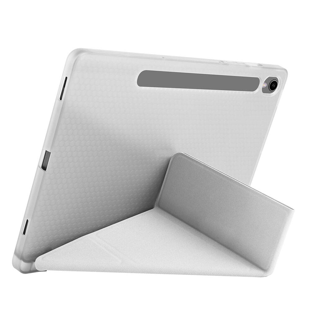 Galaxy Tab S10 Lite Case Zore Tri Folding Stand Case with Pen Compartment Rose Gold 