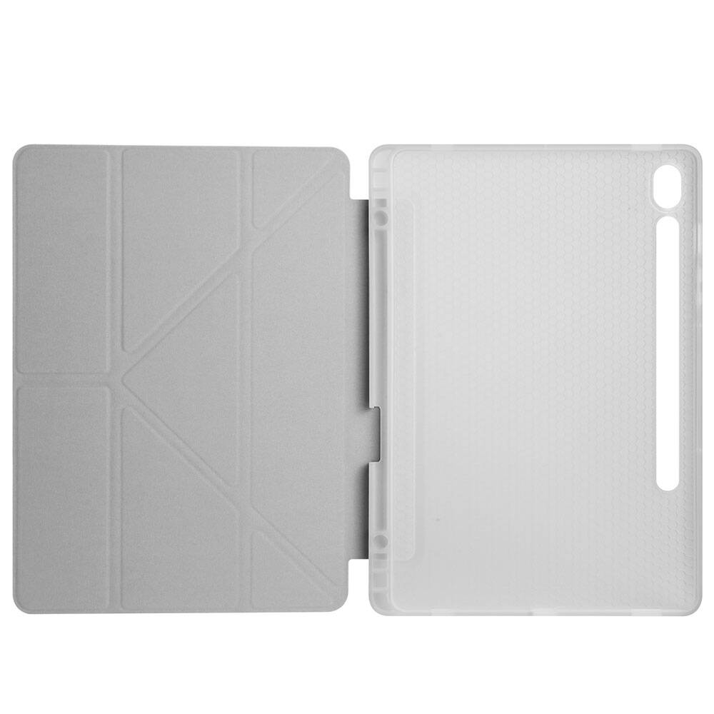 Galaxy Tab S10 Lite Kılıf Zore Tri Folding Kalem Bölmeli Standlı Kılıf Rose Gold