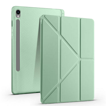 Galaxy Tab S10 Lite Case Zore Tri Folding Stand Case with Pen Compartment Dark Green 