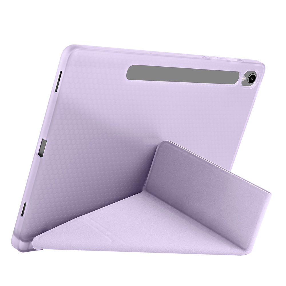 Galaxy Tab S10 Lite Case Zore Tri Folding Stand Case with Pen Compartment Purple 
