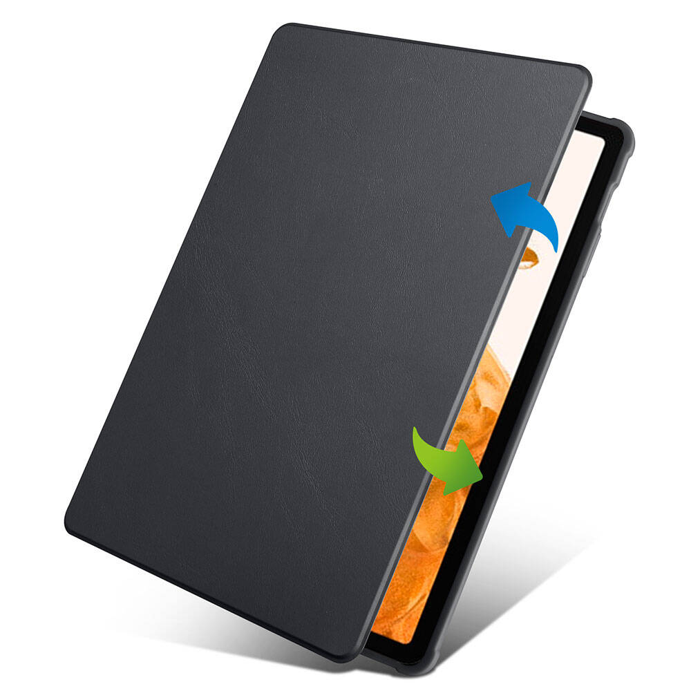 Galaxy Tab S10 Plus Case Zore Thermal Pen Compartment Rotating Stand Case Black 