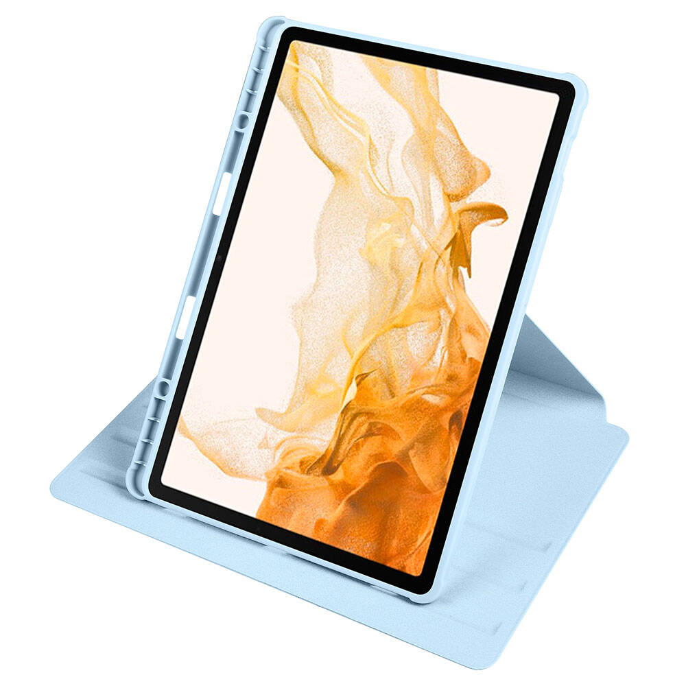 Galaxy Tab S10 Plus Case Zore Thermal Pen Compartment Rotating Stand Case Navy Blue 