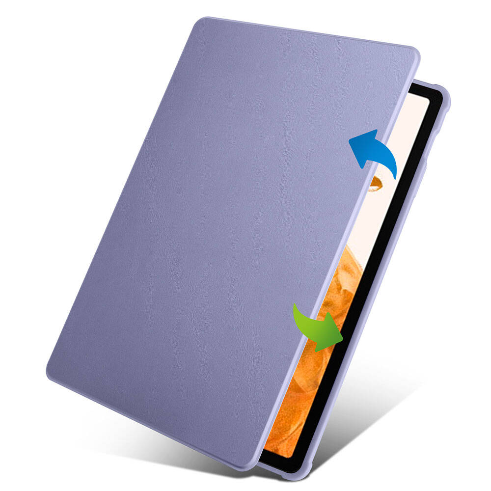 Galaxy Tab S10 Plus Case Zore Thermal Pen Compartment Rotating Stand Case Blue