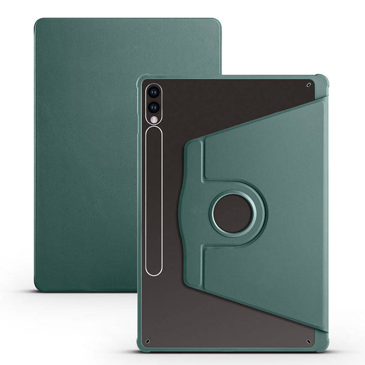 Galaxy Tab S10 Plus Case Zore Thermal Pen Compartment Rotating Stand Case Dark Green 