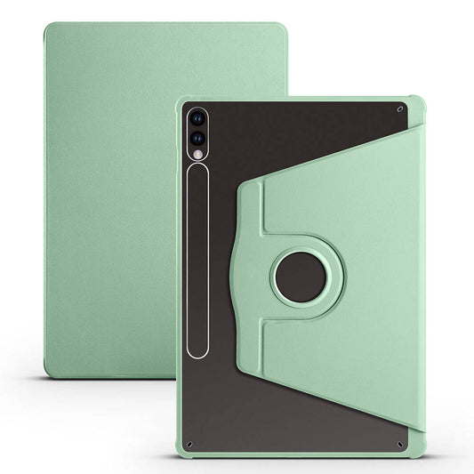 Galaxy Tab S10 Plus Case Zore Thermal Pen Compartment Rotating Stand Case Light Green 