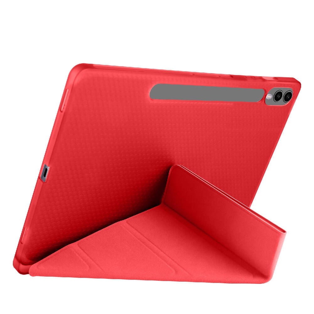Galaxy Tab S10 Plus Case Zore Tri Folding Stand Case with Pen Compartment Navy Blue 