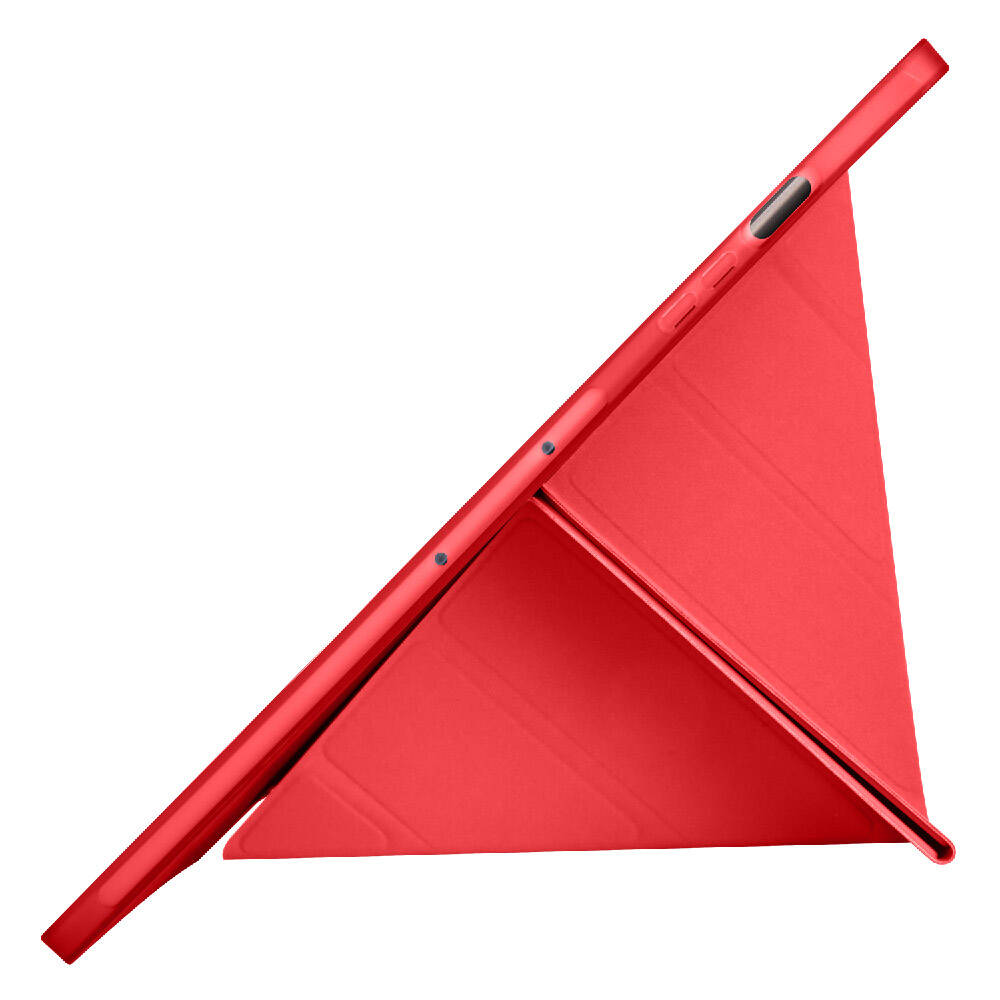 Galaxy Tab S10 Plus Case Zore Tri Folding Stand Case with Pen Compartment Red 