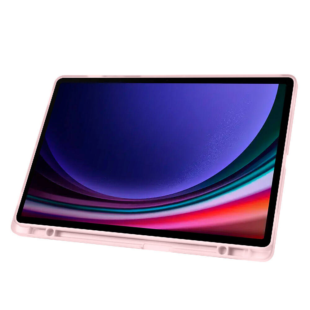 Galaxy Tab S10 Plus Case Zore Tri Folding Stand Case with Pen Compartment Red 
