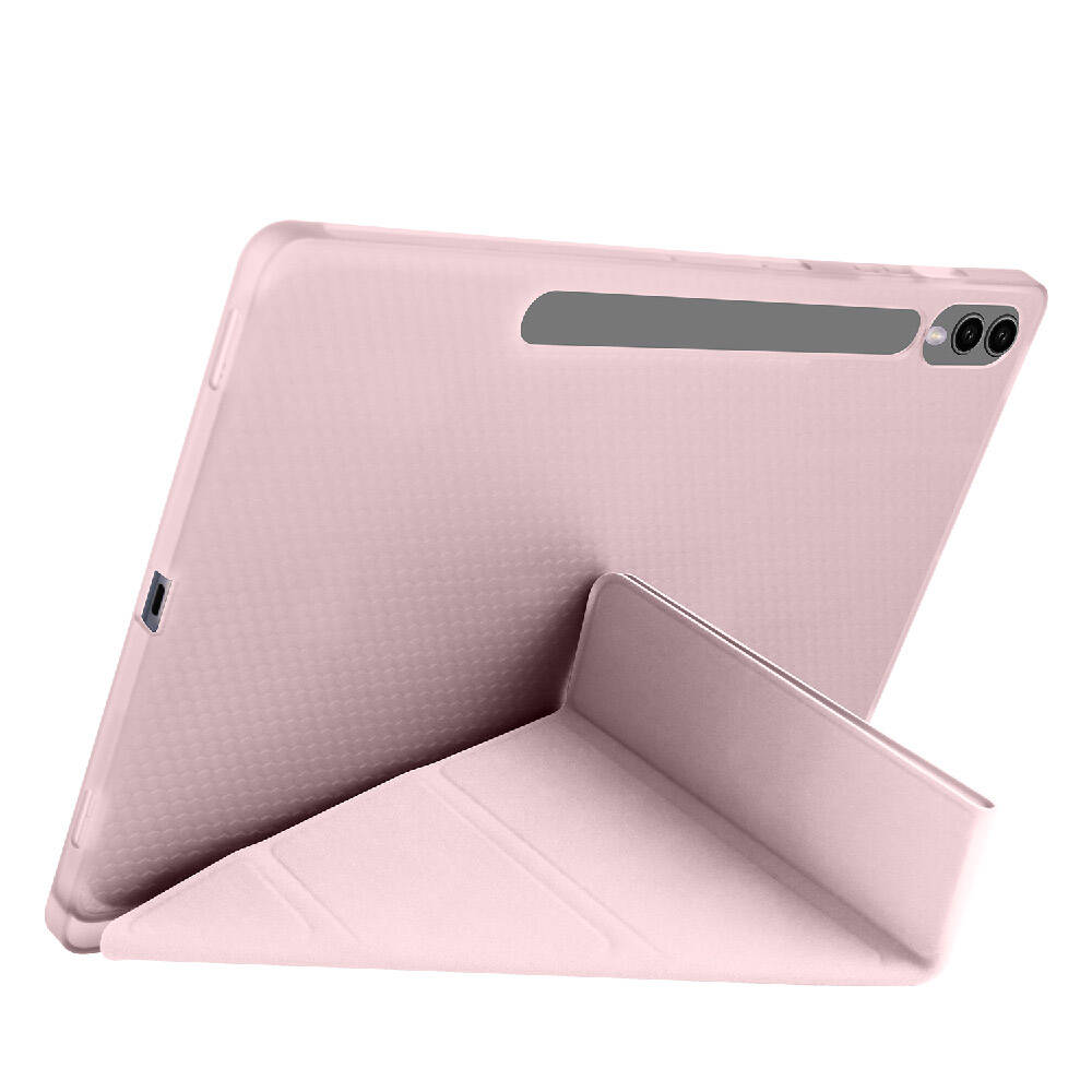 Galaxy Tab S10 Plus Case Zore Tri Folding Stand Case with Pen Compartment Blue 
