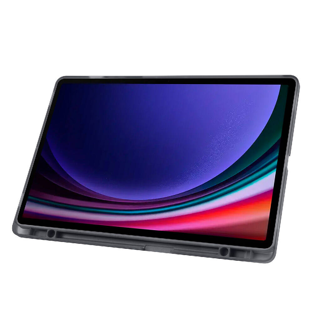 Galaxy Tab S10 Plus Case Zore Tri Folding Stand Case with Pen Compartment Purple 