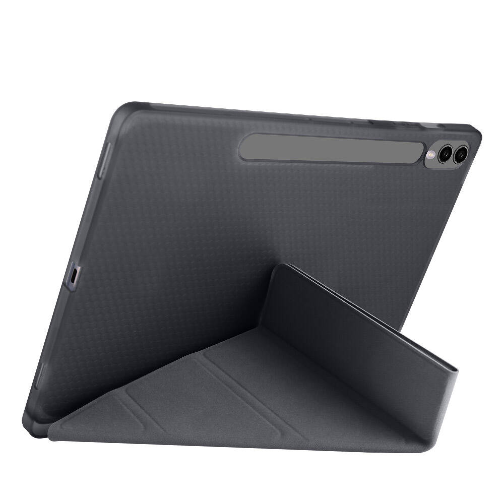 Galaxy Tab S10 Plus Case Zore Tri Folding Stand Case with Pen Compartment Green 