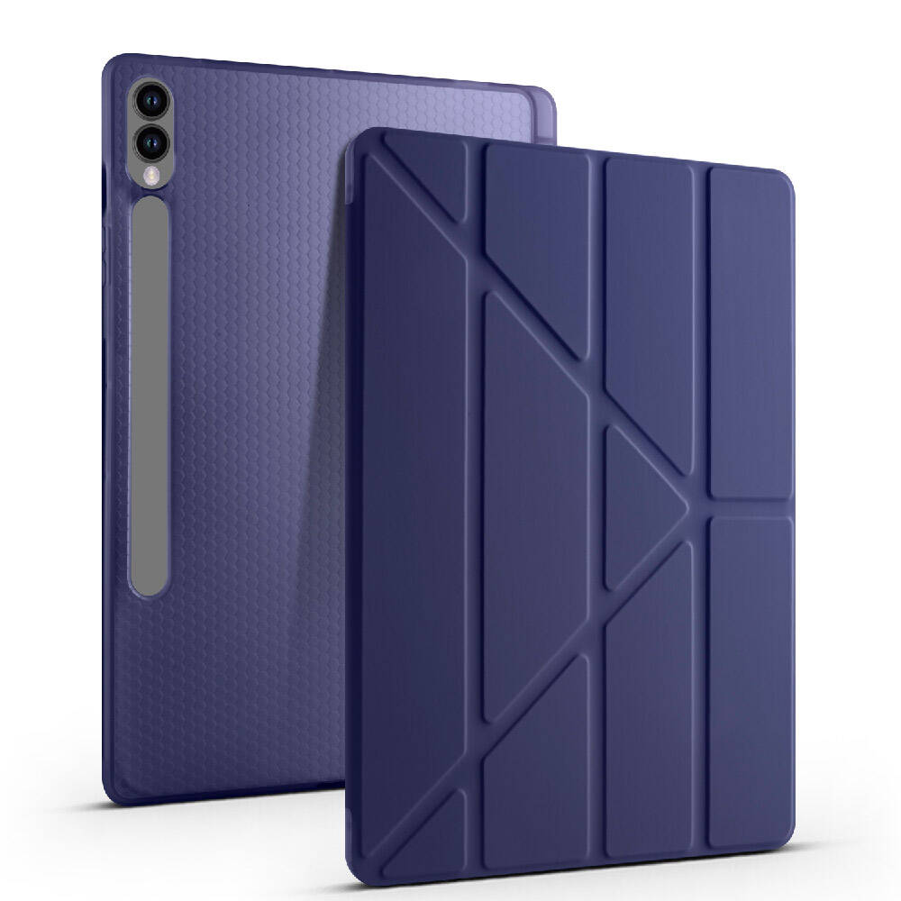 Galaxy Tab S10 Plus Case Zore Tri Folding Stand Case with Pen Compartment Green 