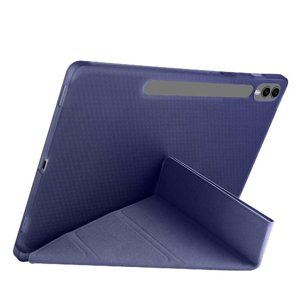 Galaxy Tab S10 Plus Case Zore Tri Folding Stand Case with Pen Compartment Red 