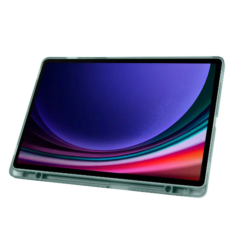 Galaxy Tab S10 Plus Case Zore Tri Folding Stand Case with Pen Compartment Gray 