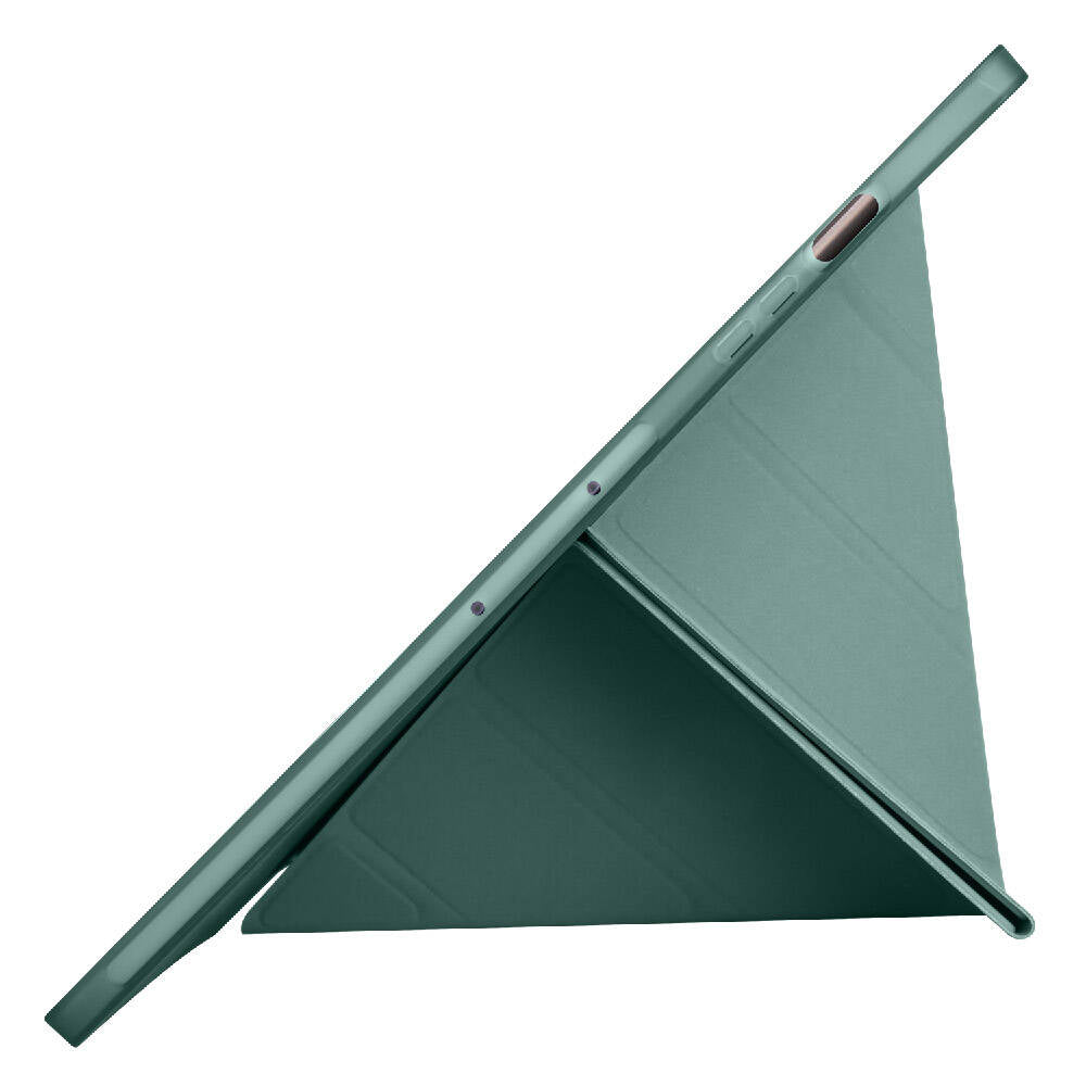 Galaxy Tab S10 Plus Case Zore Tri Folding Stand Case with Pen Compartment Green 