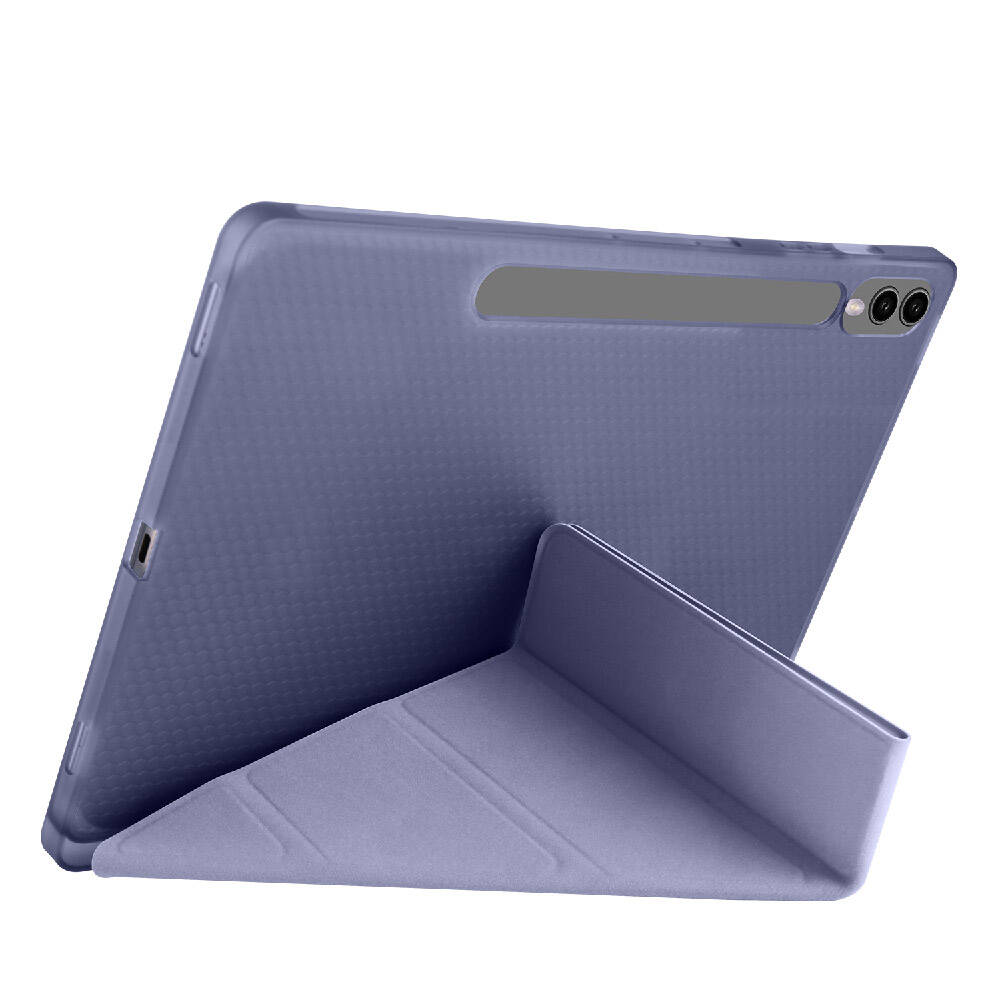 Galaxy Tab S10 Plus Case Zore Tri Folding Stand Case with Pen Compartment Red 