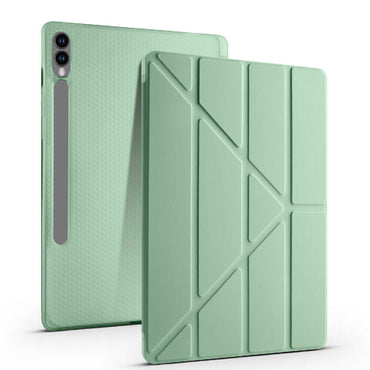 Galaxy Tab S10 Plus Case Zore Tri Folding Stand Case with Pen Compartment Gray 