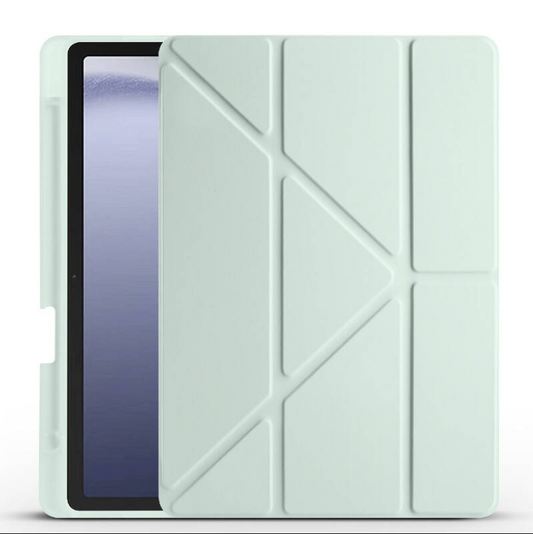 Galaxy Tab S10 Plus Case Zore Tri Folding Stand Case with Pen Compartment Green 