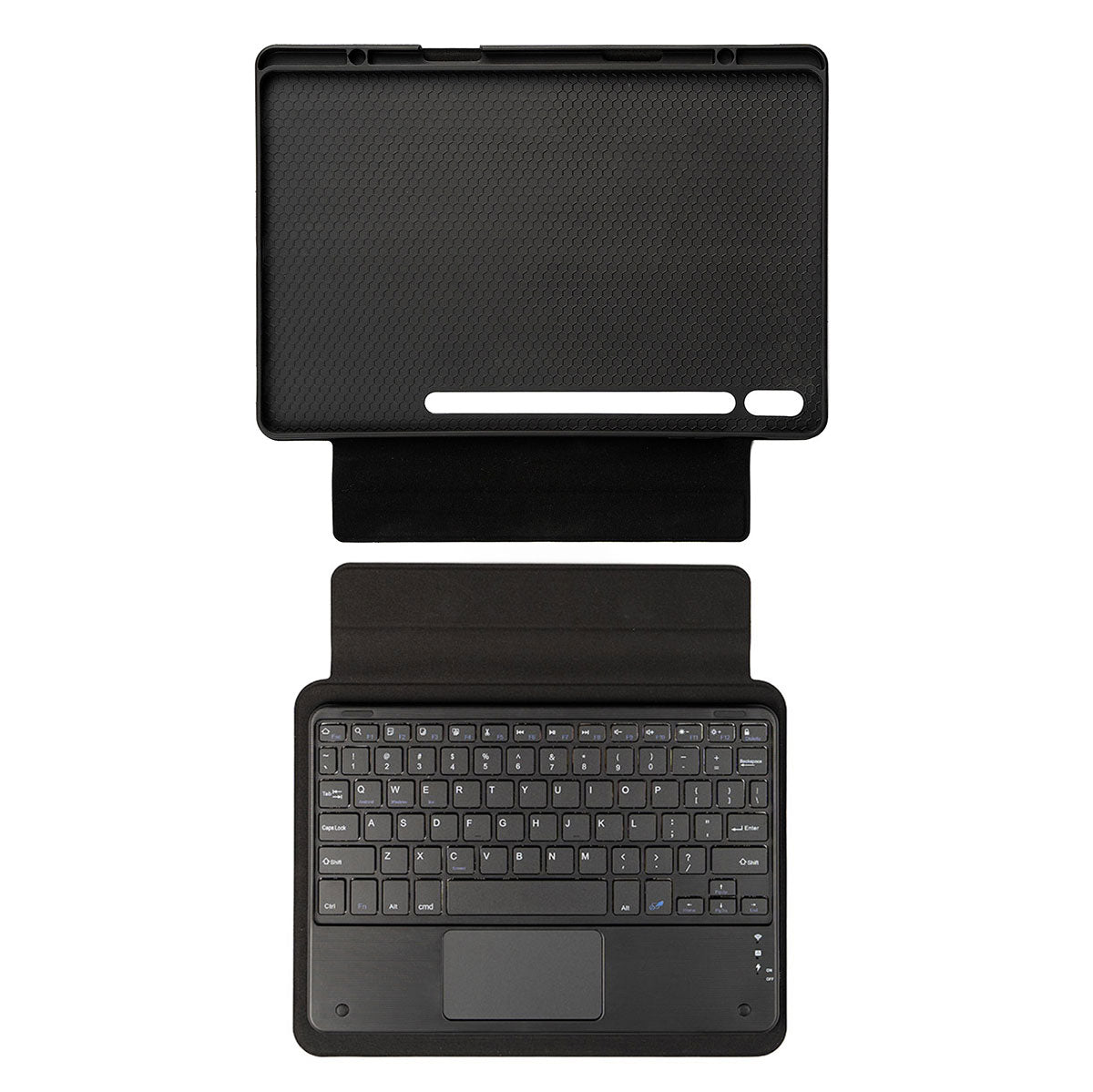 Galaxy Tab S10 Plus Zore Border Keyboard Tablet Case with Bluetooth Connection and Stand, Black 