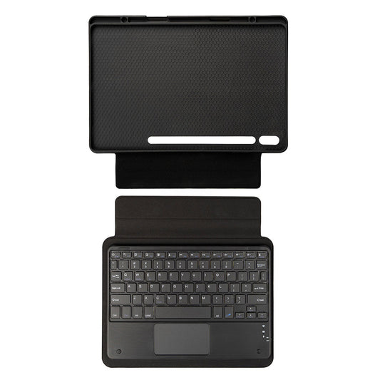 Galaxy Tab S10 Plus Zore Border Keyboard Tablet Case with Bluetooth Connection and Stand, Black 