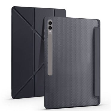 Galaxy Tab S10 Ultra Case Zore Tri Folding Stand Case with Pen Compartment Purple 