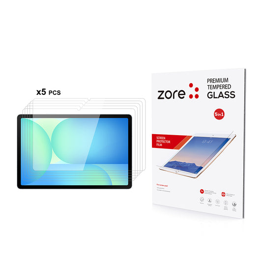 Galaxy Tab S10FE Plus Zore 5in1 Tablet Tempered Glass Screen Protector Transparent