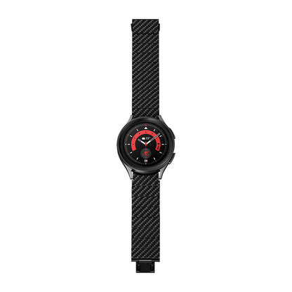 Galaxy Watch 4 44mm Karbon Fiber Pitaka Modern Serisi Black-Grey Twill Kordon Siyah-Gri