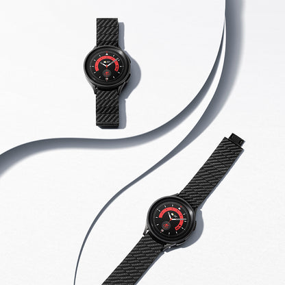 Galaxy Watch 5 40mm Karbon Fiber Pitaka Modern Serisi Black-Grey Twill Kordon Siyah-Gri