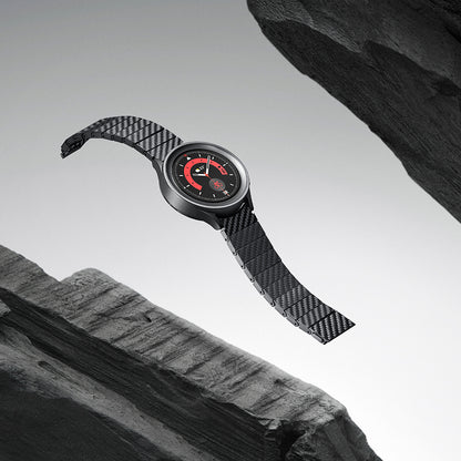Galaxy Watch 5 40mm Karbon Fiber Pitaka Modern Serisi Black-Grey Twill Kordon Siyah-Gri