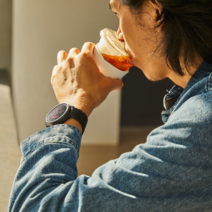 Galaxy Watch 5 40mm Karbon Fiber Pitaka Modern Serisi Black-Grey Twill Kordon Siyah-Gri